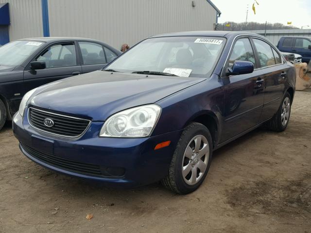 KNAGE123285210107 - 2008 KIA OPTIMA LX BLUE photo 2