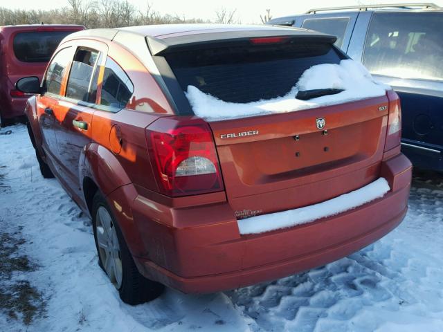 1B3HB48B37D143815 - 2007 DODGE CALIBER SX ORANGE photo 3