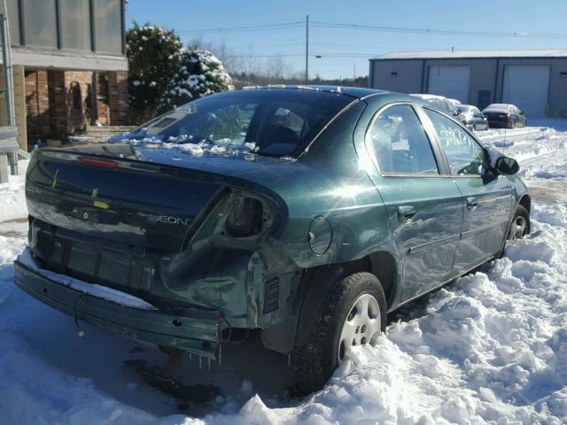 1B3ES46C0YD804328 - 2000 DODGE NEON BASE GREEN photo 4