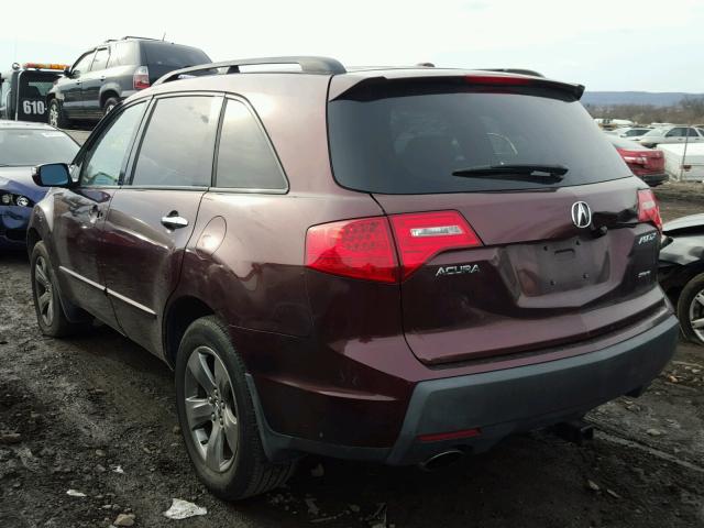 2HNYD28577H526855 - 2007 ACURA MDX SPORT BURGUNDY photo 3