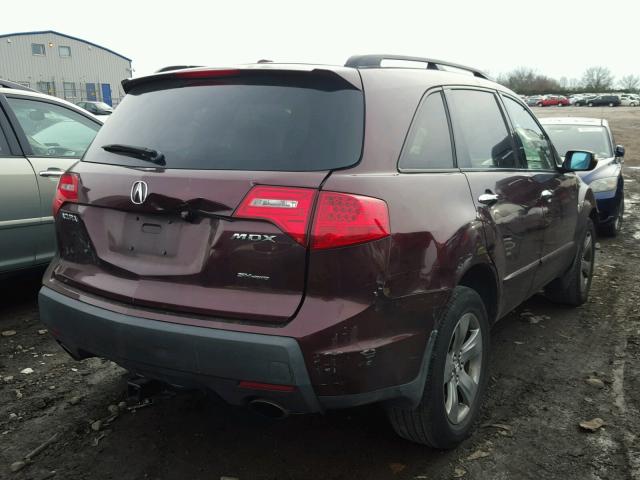 2HNYD28577H526855 - 2007 ACURA MDX SPORT BURGUNDY photo 4