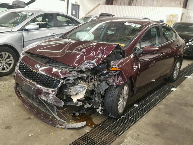 3KPFL4A75HE012457 - 2017 KIA FORTE LX MAROON photo 2