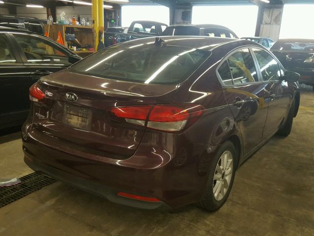 3KPFL4A75HE012457 - 2017 KIA FORTE LX MAROON photo 4