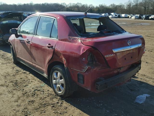 3N1BC11E19L477958 - 2009 NISSAN VERSA S RED photo 3