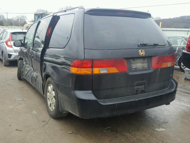 5FNRL18034B074092 - 2004 HONDA ODYSSEY EX BLACK photo 3