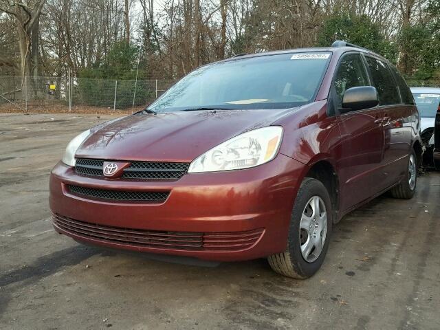 5TDZA23C84S187089 - 2004 TOYOTA SIENNA MAROON photo 2