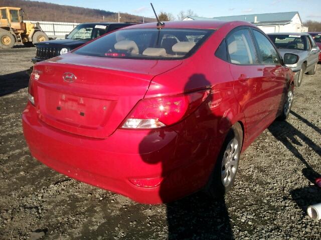 KMHCT4AE0GU046531 - 2016 HYUNDAI ACCENT SE RED photo 4