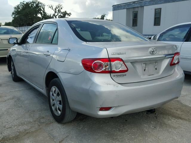 JTDBU4EE0B9157387 - 2011 TOYOTA COROLLA BA SILVER photo 3