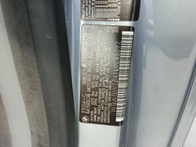 WBABW53414PL45292 - 2004 BMW 330 CI GRAY photo 10