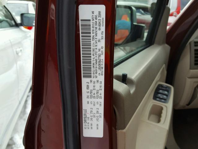 1J8GN28K98W277863 - 2008 JEEP LIBERTY SP RED photo 10