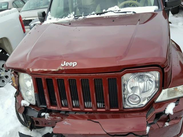 1J8GN28K98W277863 - 2008 JEEP LIBERTY SP RED photo 7