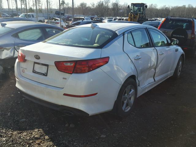 KNAGM4A75F5551751 - 2015 KIA OPTIMA LX WHITE photo 4