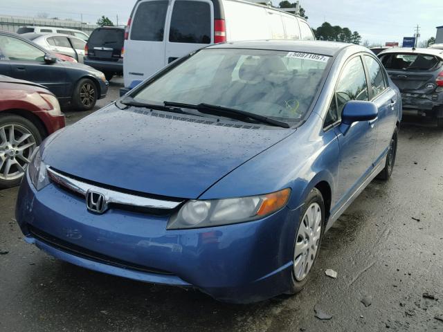 1HGFA15587L117224 - 2007 HONDA CIVIC LX BLUE photo 2