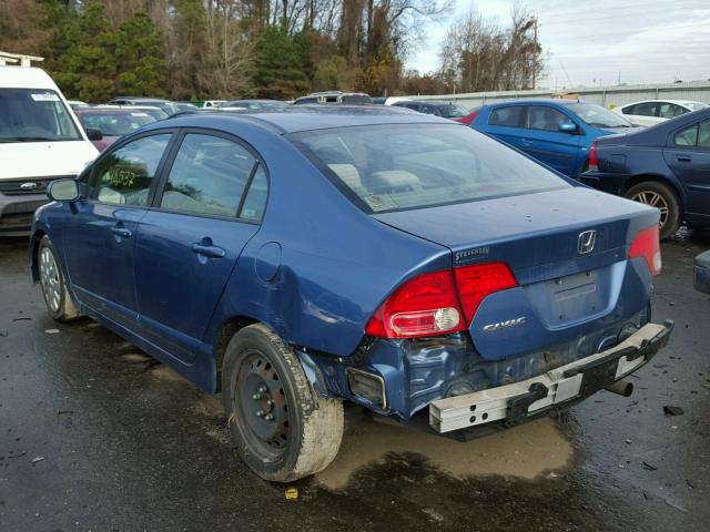 1HGFA15587L117224 - 2007 HONDA CIVIC LX BLUE photo 3