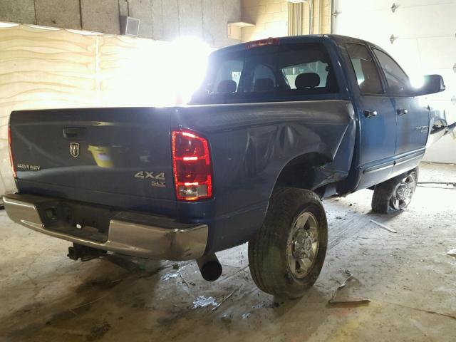 1D7KS28C96J195067 - 2006 DODGE RAM 2500 S BLUE photo 4