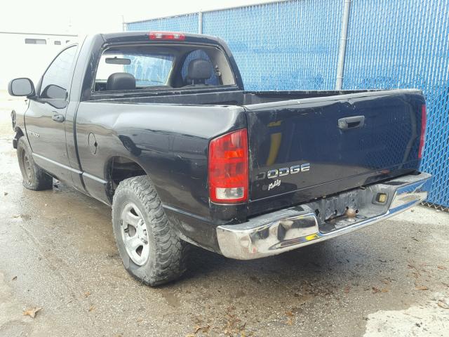 1D7HA16N23J605117 - 2003 DODGE RAM 1500 S BLACK photo 3