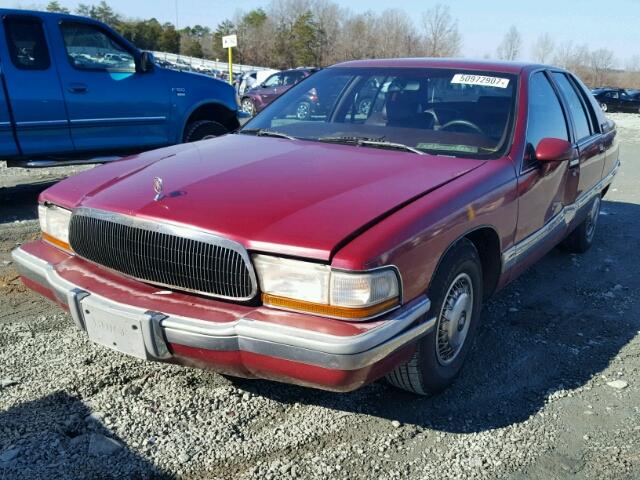 1G4BN5375PR406812 - 1993 BUICK ROADMASTER MAROON photo 2