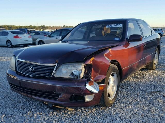 JT8BH28F1Y0179732 - 2000 LEXUS LS 400 BURGUNDY photo 2