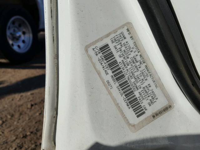 4T1SK12E7NU020582 - 1992 TOYOTA CAMRY LE თეთრი ფოტო 10