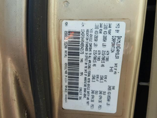 1D4GP24R54B542173 - 2004 DODGE GRAND CARA GOLD photo 10