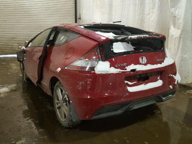 JHMZF1D67CS003687 - 2012 HONDA CR-Z EX RED photo 3