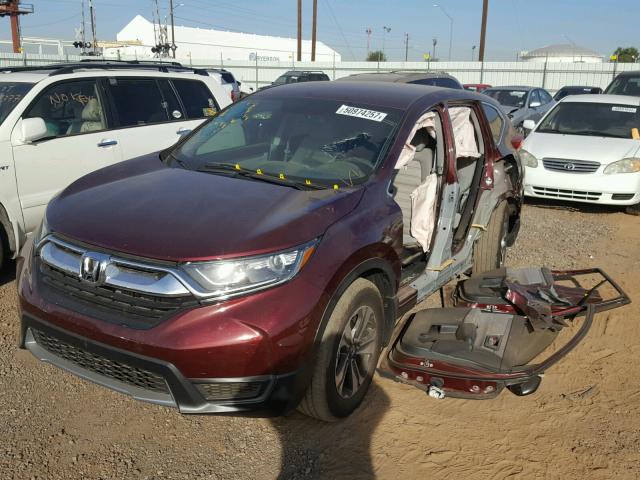 7FARW5H33HE009083 - 2017 HONDA CR-V LX MAROON photo 2