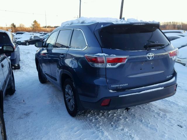 5TDJKRFH9ES064008 - 2014 TOYOTA HIGHLANDER BLUE photo 3