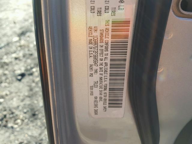 1C6RR7GT2FS605647 - 2015 RAM 1500 SLT SILVER photo 10