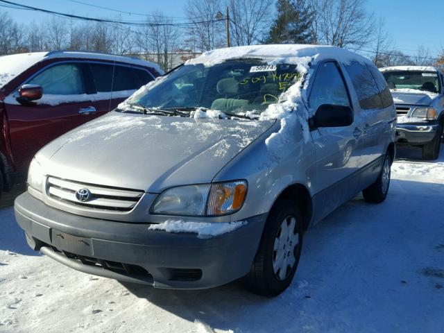 4T3ZF19C73U536338 - 2003 TOYOTA SIENNA CE GRAY photo 2