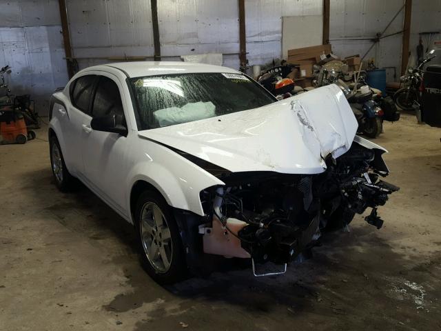 1C3CDZAB1DN566073 - 2013 DODGE AVENGER SE WHITE photo 1