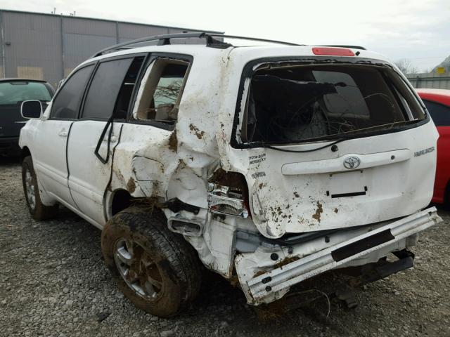 JTEHF21A010012487 - 2001 TOYOTA HIGHLANDER WHITE photo 3