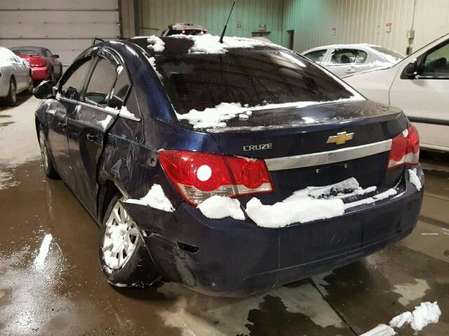 1G1PA5SH8B7162618 - 2011 CHEVROLET CRUZE LS BLUE photo 3