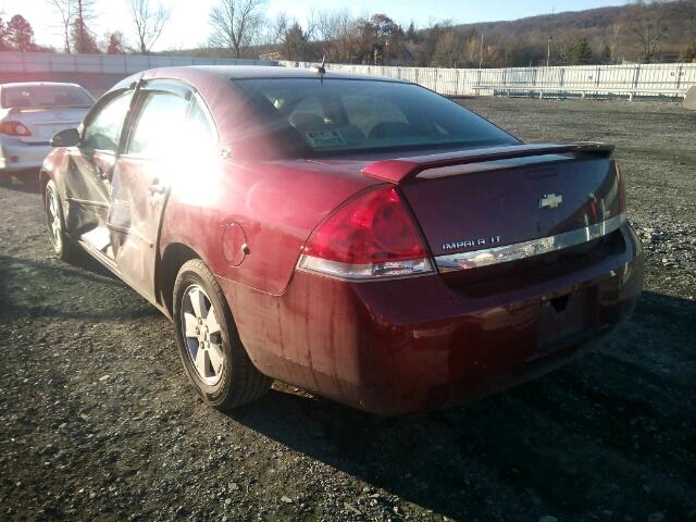 2G1WT58N289191154 - 2008 CHEVROLET IMPALA LT RED photo 3