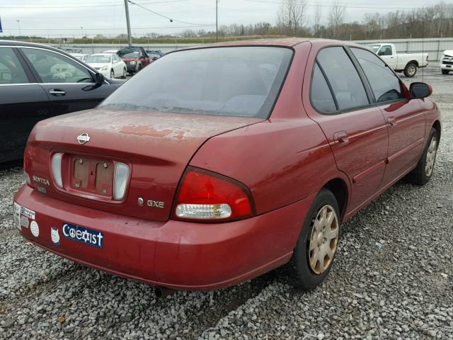 3N1CB51D1YL318118 - 2000 NISSAN SENTRA BAS RED photo 4