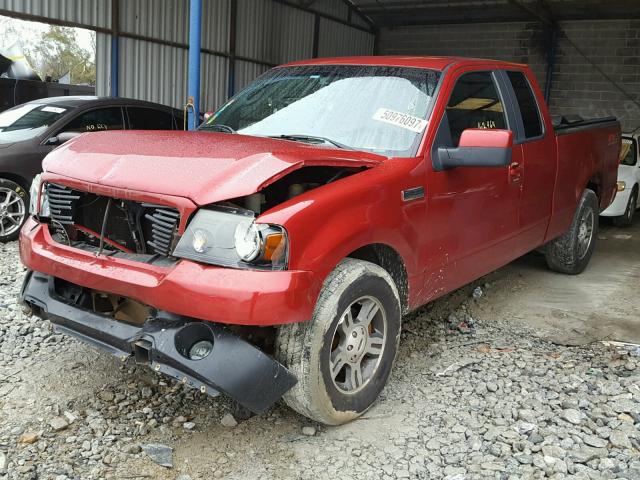 1FTPX12567KB71102 - 2007 FORD F150 RED photo 2