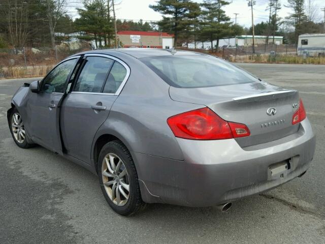 JNKBV61F88M276042 - 2008 INFINITI G35 GRAY photo 3