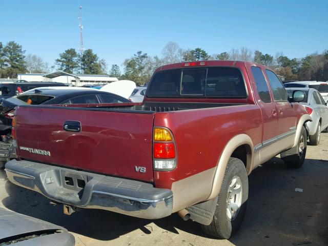 5TBRT3418YS059317 - 2000 TOYOTA TUNDRA ACC RED photo 4