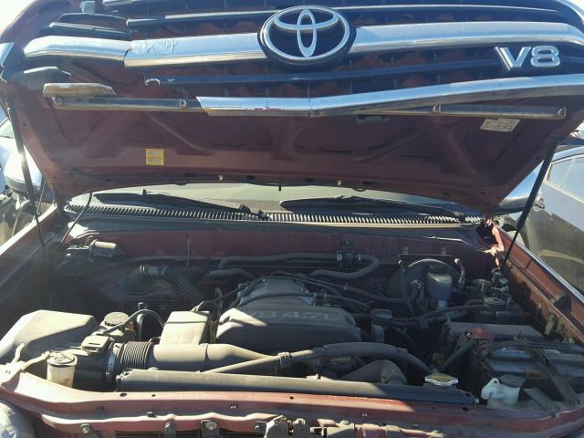 5TBRT3418YS059317 - 2000 TOYOTA TUNDRA ACC RED photo 7