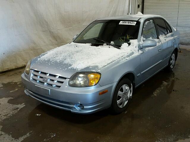 KMHCG45C93U481622 - 2003 HYUNDAI ACCENT GL BLUE photo 2