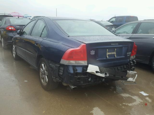 YV1RS58D122112216 - 2002 VOLVO S60 2.4T BLUE photo 3