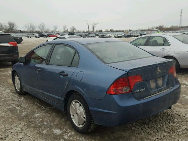 2HGFA16468H026604 - 2008 HONDA CIVIC DX-G BLUE photo 3