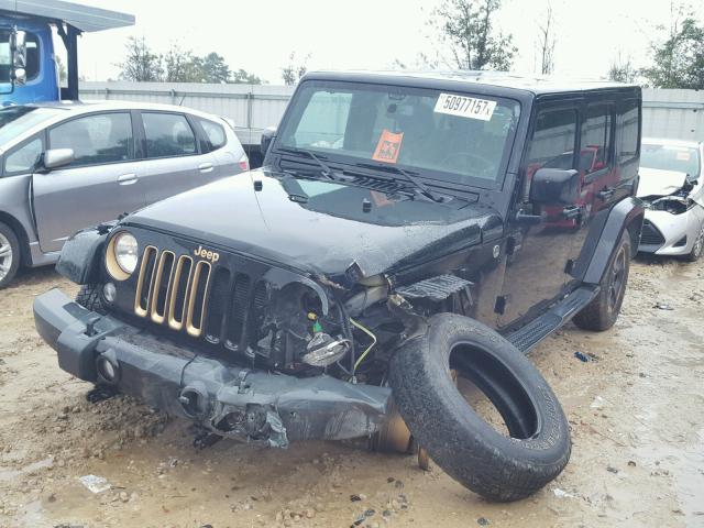 1C4BJWEG1EL180836 - 2014 JEEP WRANGLER U BLACK photo 2