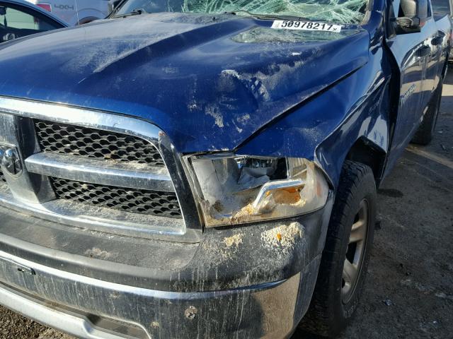 1D7RB1GP0BS689545 - 2011 DODGE RAM 1500 BLUE photo 9