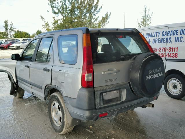 JHLRD68452C021341 - 2002 HONDA CR-V LX GRAY photo 3