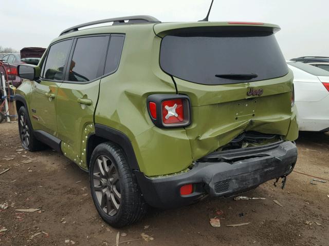 ZACCJABW8GPD30944 - 2016 JEEP RENEGADE L GREEN photo 3