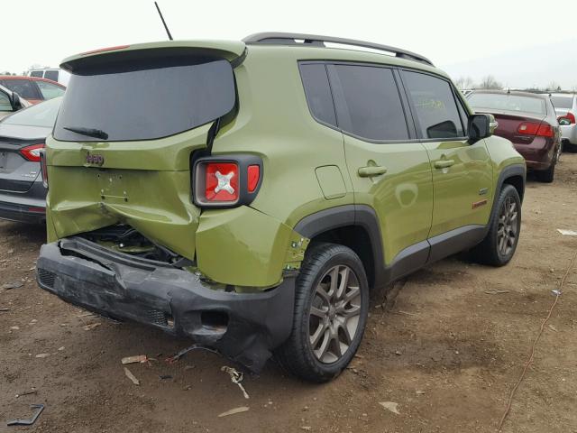 ZACCJABW8GPD30944 - 2016 JEEP RENEGADE L GREEN photo 4