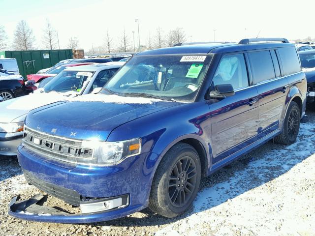 2FMHK6C85DBD10873 - 2013 FORD FLEX SEL BLUE photo 2