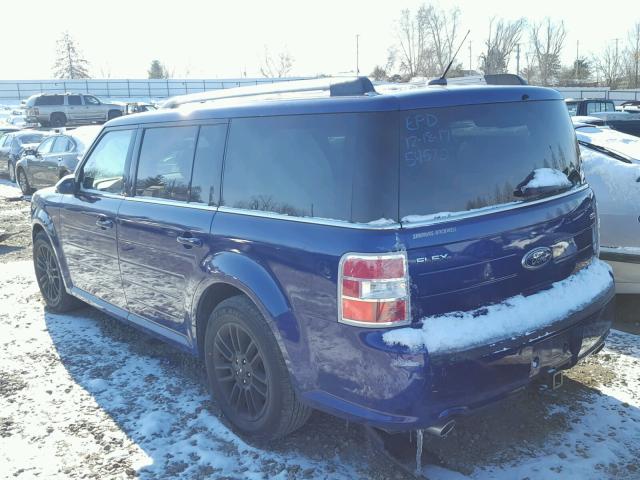 2FMHK6C85DBD10873 - 2013 FORD FLEX SEL BLUE photo 3