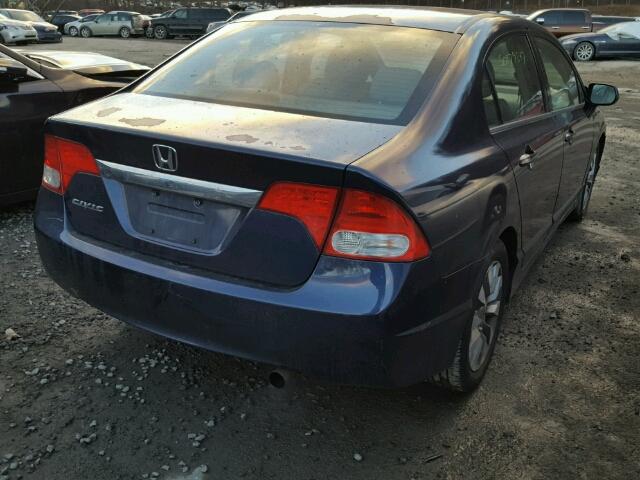 2HGFA16959H510163 - 2009 HONDA CIVIC EXL BLUE photo 4