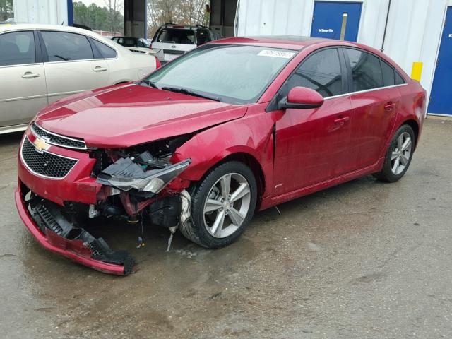 1G1PE5SB0E7281042 - 2014 CHEVROLET CRUZE LT RED photo 2